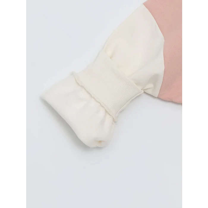 LCW Kids Ekru Kapüşonlu Kız Çocuk Kalın Sweatshirt