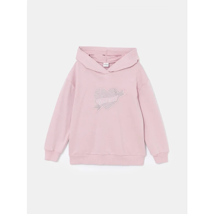 LCW Kids Pembe Kapüşonlu Kız Çocuk Sweatshirt