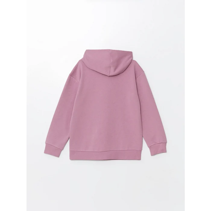 LCW Kids Lila Kapüşonlu Kız Çocuk Kalın Sweatshirt