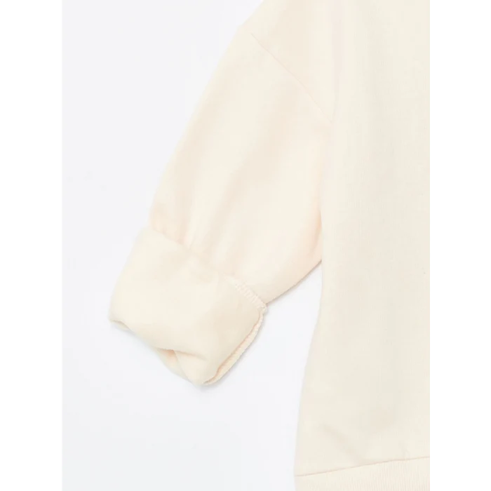 LCW Kids Bej Bisiklet Yaka Kız Çocuk Kalın Sweatshirt