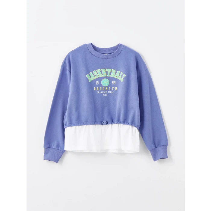 LCW Kids Lila Bisiklet Yaka Kız Çocuk Eşofman Takım