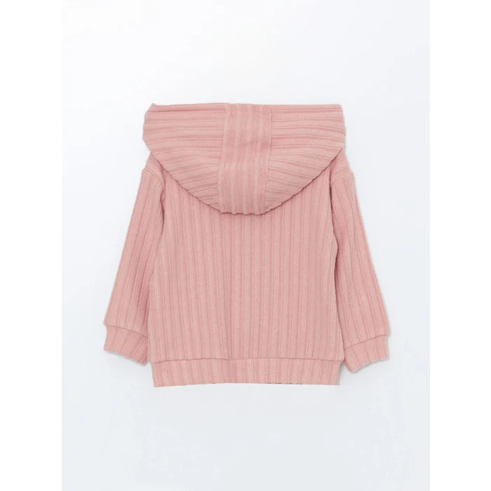 LCW baby Pembe Kapüşonlu Kız Bebek Hırka ve Tayt 2li Takım