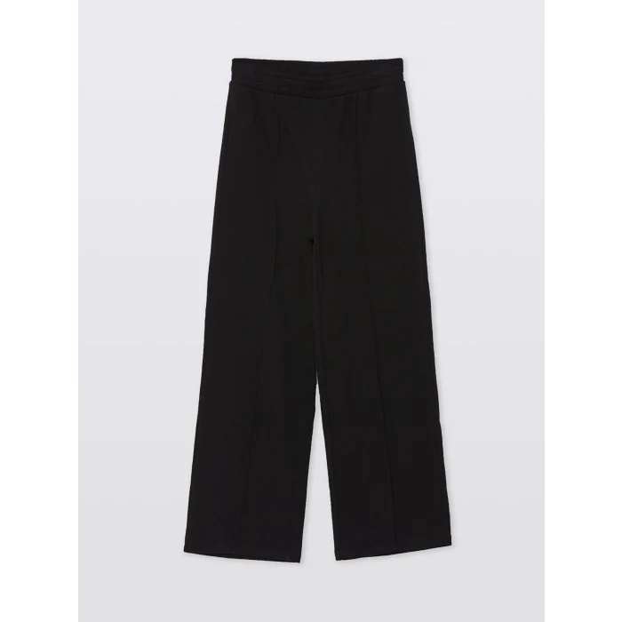 LCW Kids Siyah Polo Yaka Kız Çocuk Sweatshirt ve Pantolon