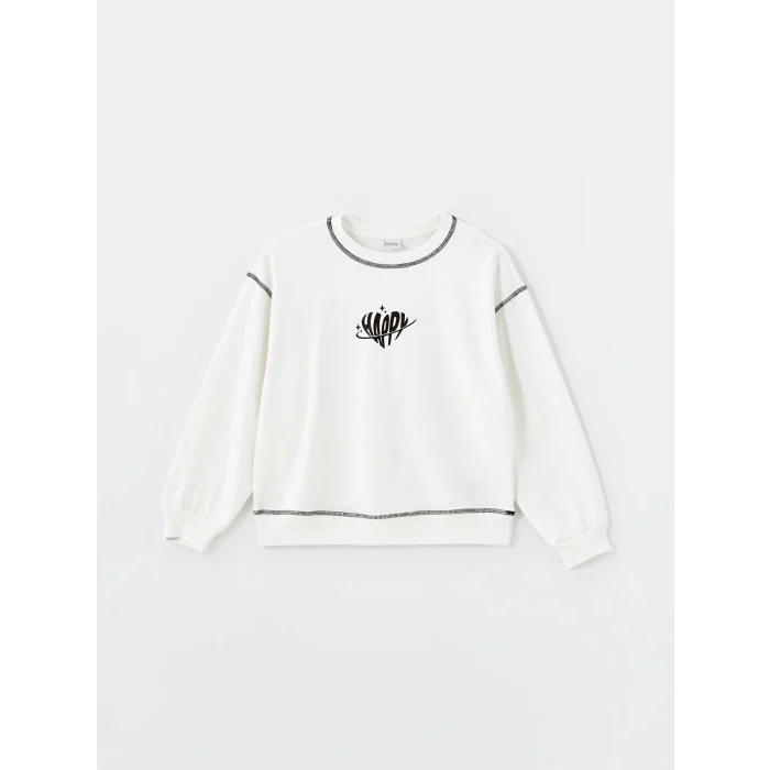 LCW Kids Ekru Bisiklet Yaka Kız Çocuk Kalın Eşofman Takım