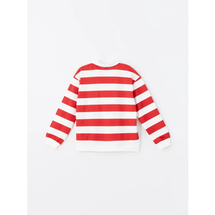 LCW Kids Kirmizi Polo Yaka Kız Çocuk Kalın Sweatshirt