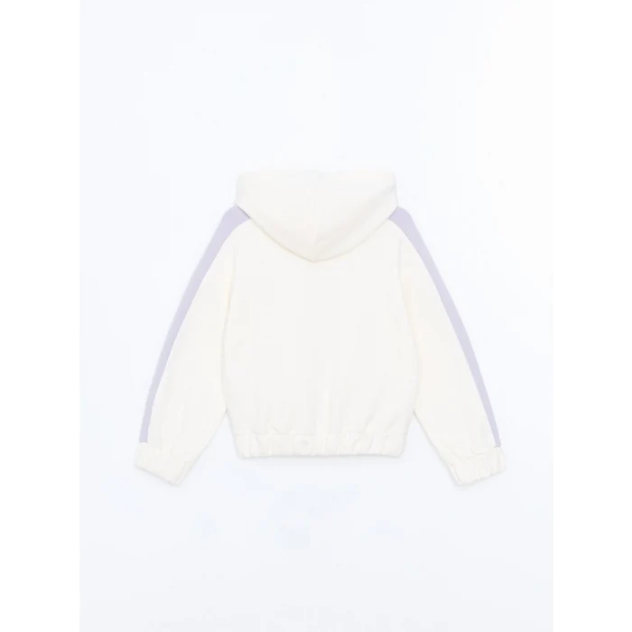 LCW Kids Ekru Kapüşonlu Kız Çocuk Kalın Sweatshirt