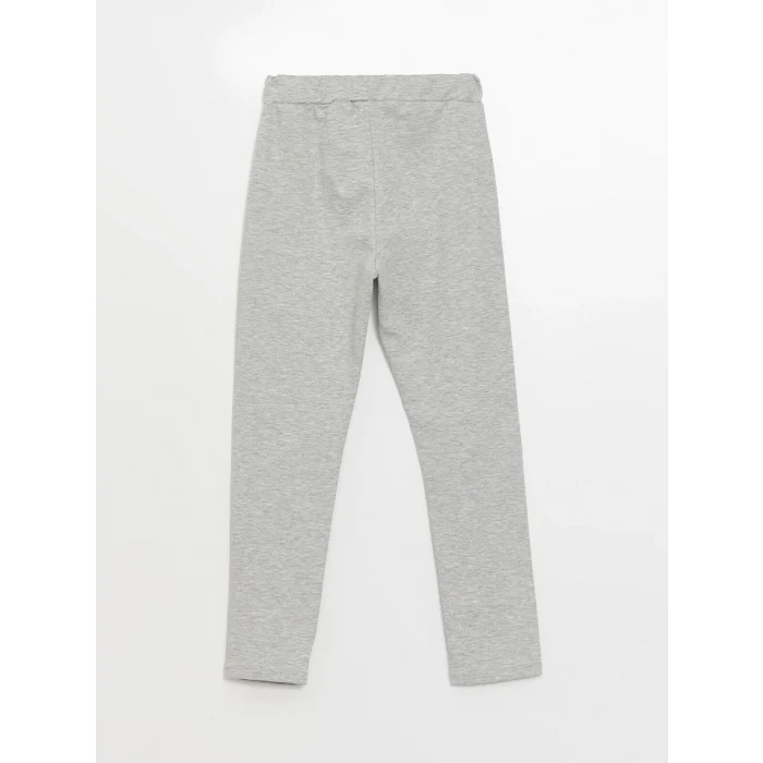 LCW Kids Ekru Baskılı Uzun Kollu Kız Çocuk Sweatshirt ve Tayt