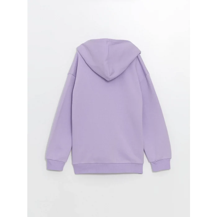 LCW Kids Lila Kapüşonlu Kız Çocuk Kalın Sweatshirt