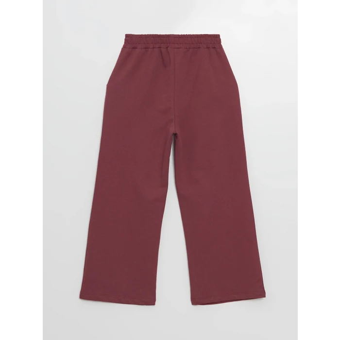 LCW Kids Bordo Kapüşonlu Baskılı Kız Çocuk Sweatshirt ve Eşofman Alt 2li Takım