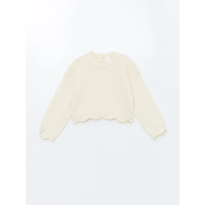 LCW Kids Bej Bisiklet Yaka Uzun Kollu Kız Çocuk Takım 3lü