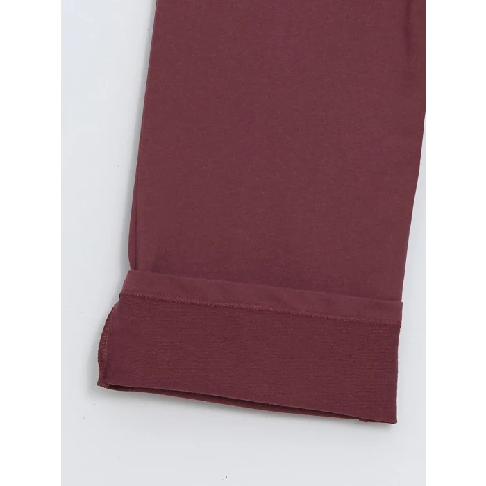 LCW Kids Bordo Kapüşonlu Baskılı Kız Çocuk Sweatshirt ve Eşofman Alt 2li Takım