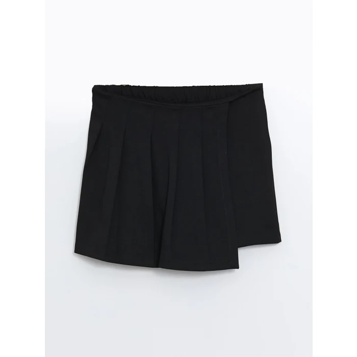 LCW Kids Bej Bisiklet Yaka Ayı Teddy Baskılı Kız Çocuk Sweatshirt ve Şort Etek