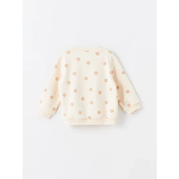 LCW Kids Ekru Bisiklet Yaka Uzun Kollu Baskılı Kız Çocuk Sweatshirt 2li