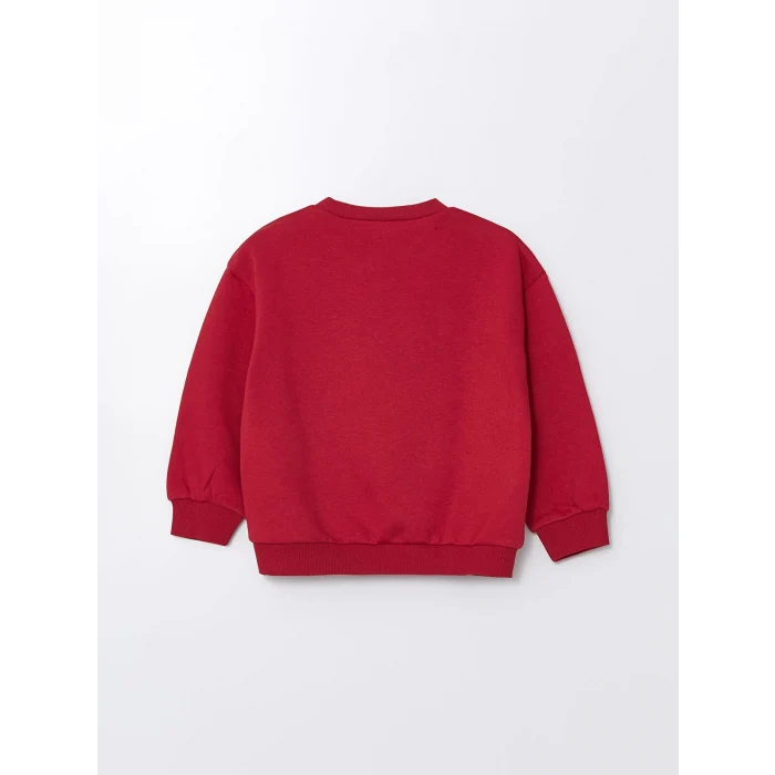 LCW Kids Kirmizi Bisiklet Yaka Uzun Kollu Baskılı Kız Çocuk Sweatshirt 2li