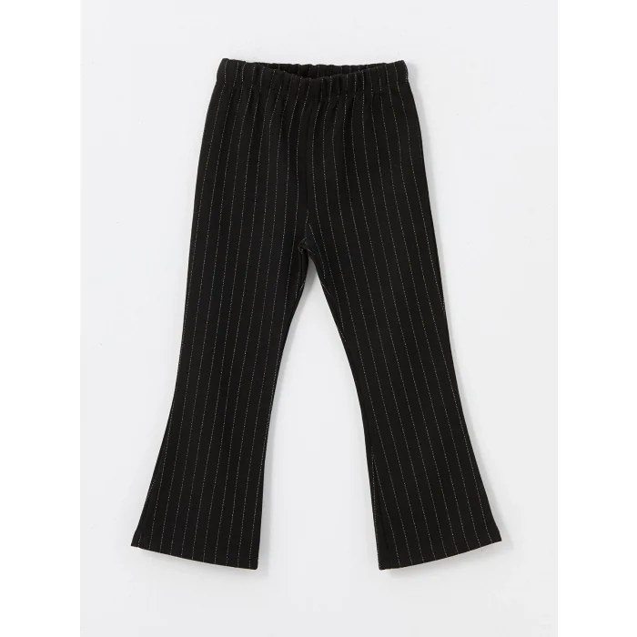 LCW Kids Ekru Bisiklet Yaka Uzun Kollu Baskılı Kız Çocuk Sweatshirt ve Tayt 2li Takım