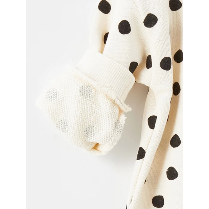 LCW baby Siyah H12 Bisiklet Yaka Baskılı Kız Bebek Sweatshirt ve Tayt 2li Takım