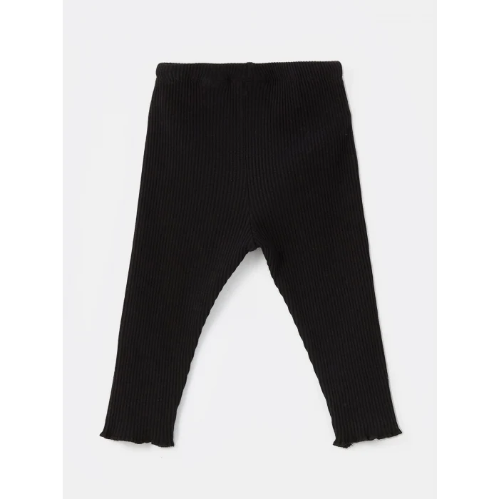 LCW baby Siyah H12 Bisiklet Yaka Baskılı Kız Bebek Sweatshirt ve Tayt 2li Takım