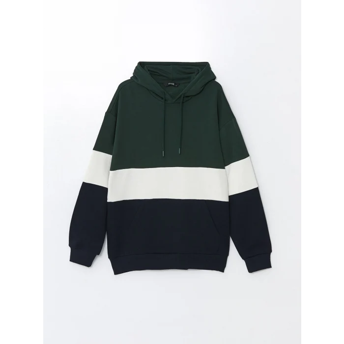 XSIDE Yeşil Uzun Kollu Erkek Kalın Hoodie