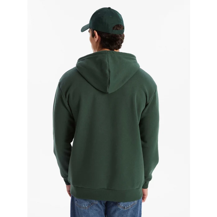 XSIDE Yeşil Uzun Kollu Nakışlı Erkek Kalın Hoodie