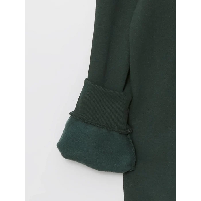 XSIDE Yeşil Uzun Kollu Nakışlı Erkek Kalın Hoodie