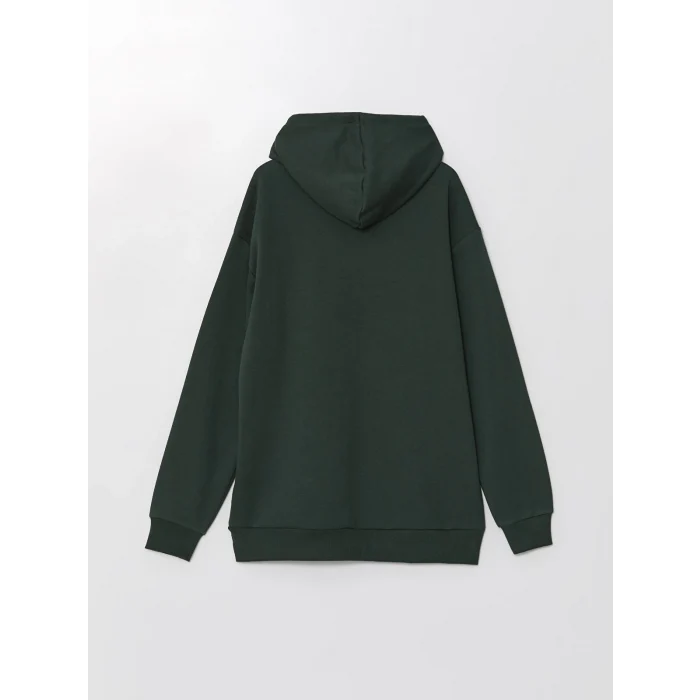 XSIDE Yeşil Uzun Kollu Nakışlı Erkek Kalın Hoodie