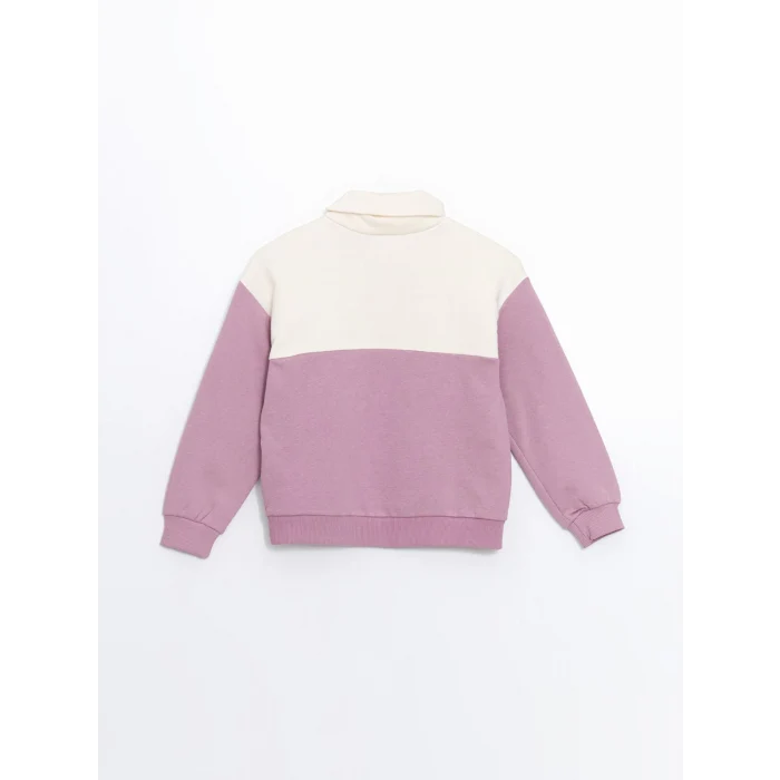 LCW Kids Lila Dik Yaka Kız Çocuk Kalın Sweatshirt
