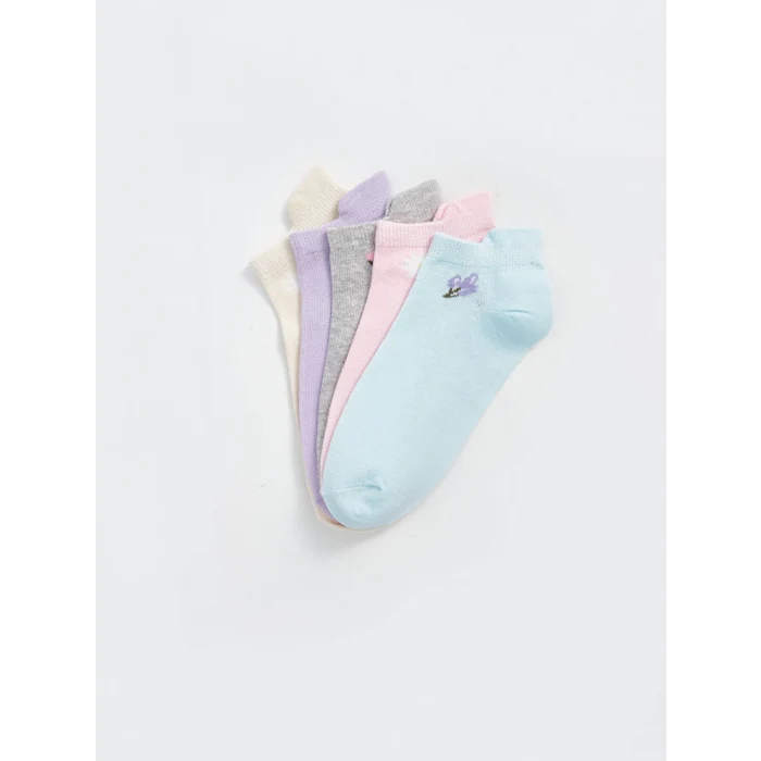 LCW DREAM Mavi Çiçekli Kadın Patik Çorap 5li