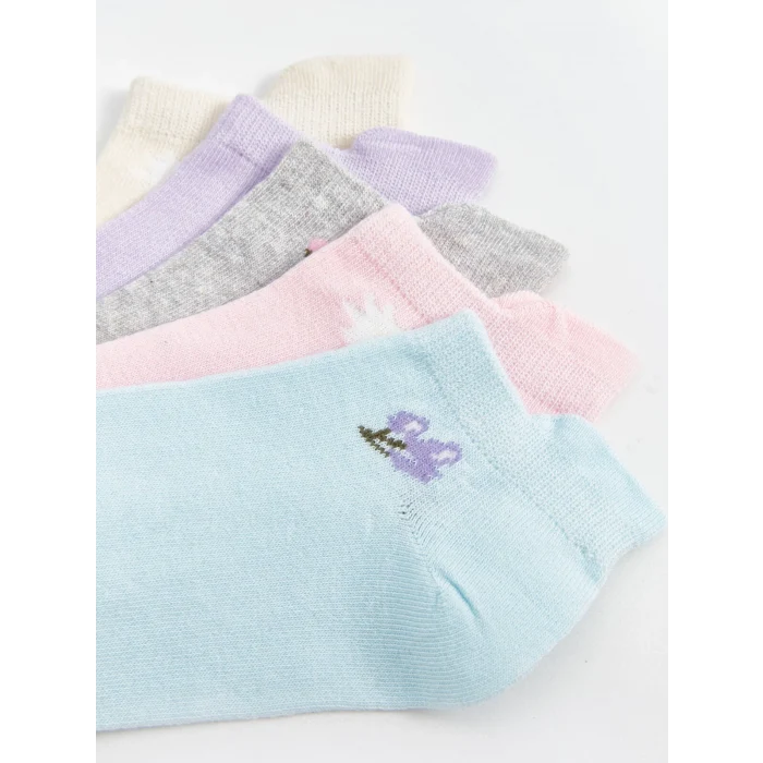 LCW DREAM Mavi Çiçekli Kadın Patik Çorap 5li