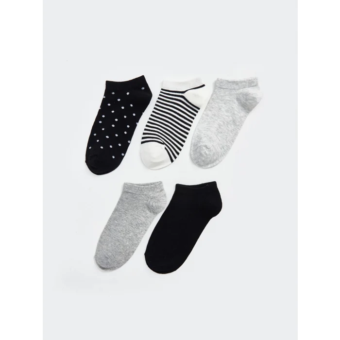 LCW DREAM Siyah Desenli Kadın Patik Çorap 5li