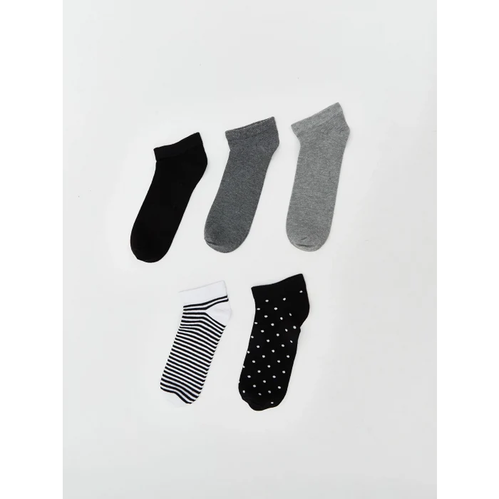 LCW DREAM Siyah Desenli Kadın Patik Çorap 5li