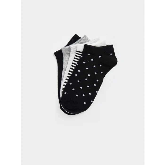 LCW DREAM Siyah Desenli Kadın Patik Çorap 5li