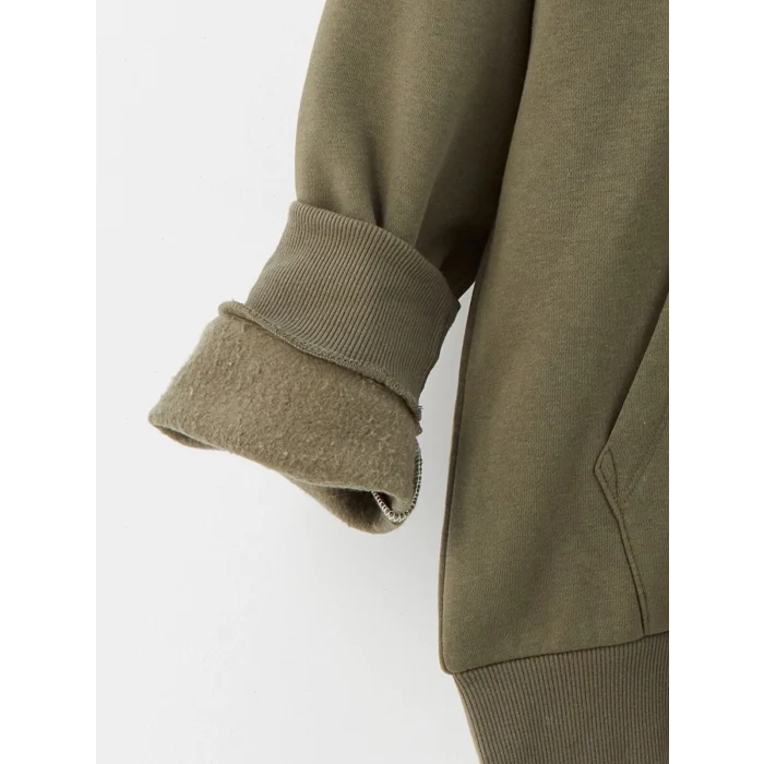 XSIDE Gri Uzun Kollu Renk Bloklu Erkek Kalın Hoodie