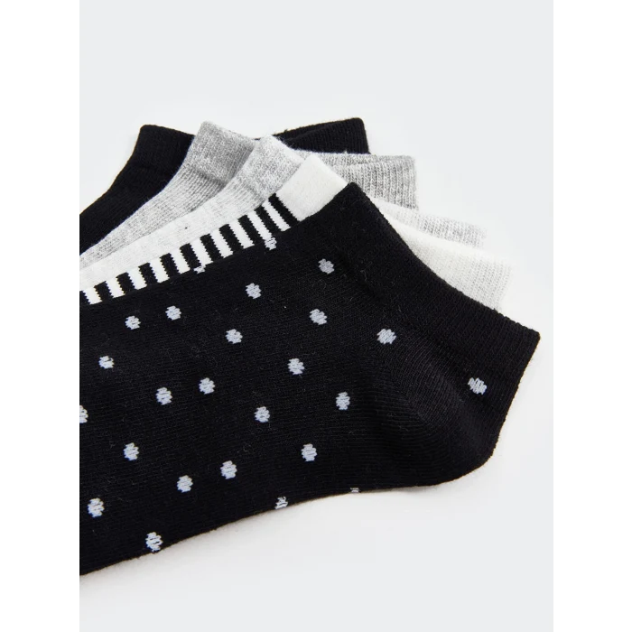 LCW DREAM Siyah Desenli Kadın Patik Çorap 5li