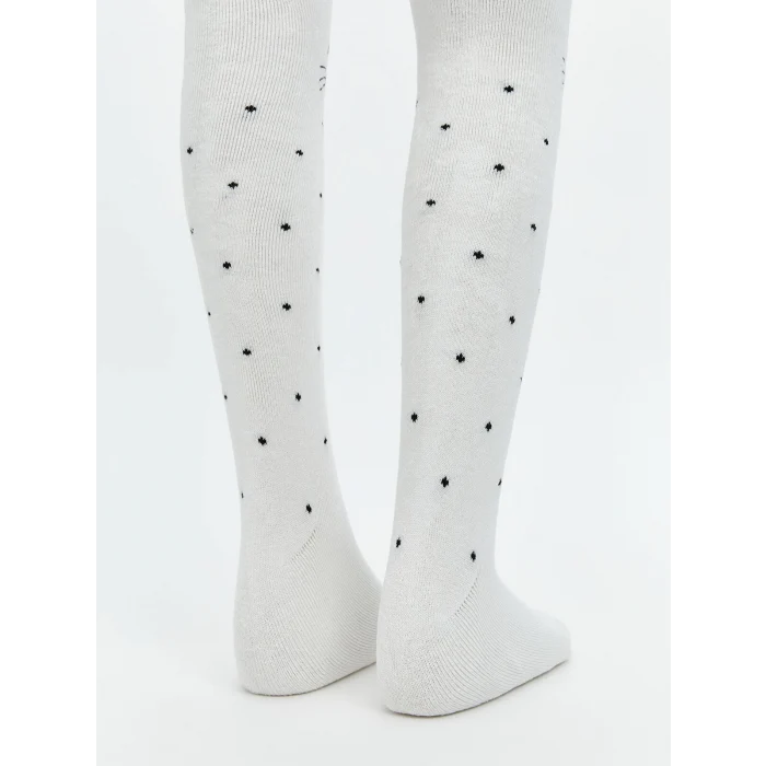 LCW Kids Ekru Desenli Kız Çocuk Külotlu Çorap