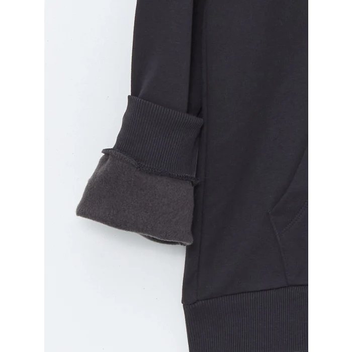 XSIDE Gri Uzun Kollu Renk Bloklu Erkek Kalın Hoodie