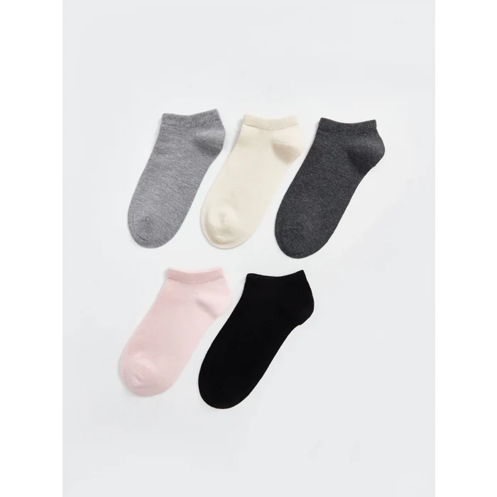 LCW DREAM Gri Kadın Düz Patik Çorap 5li