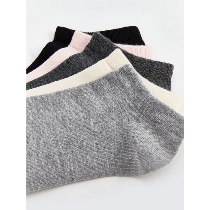 LCW DREAM Gri Kadın Düz Patik Çorap 5li