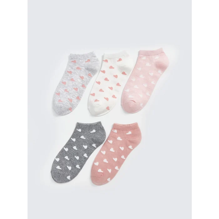 LCW DREAM Gri Desenli Kadın Patik Çorap 5li