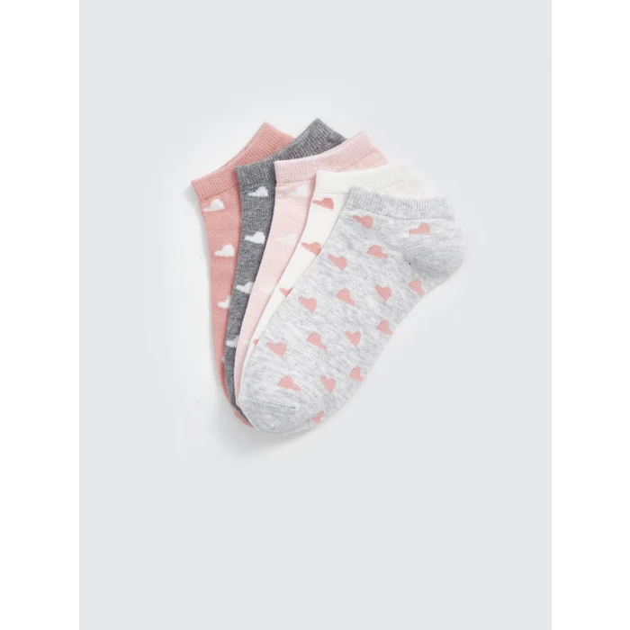 LCW DREAM Gri Desenli Kadın Patik Çorap 5li