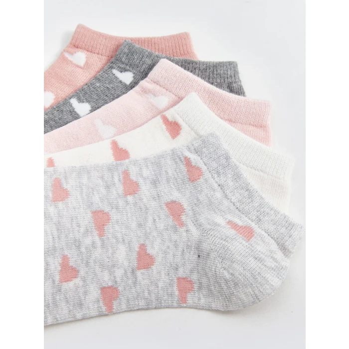 LCW DREAM Gri Desenli Kadın Patik Çorap 5li