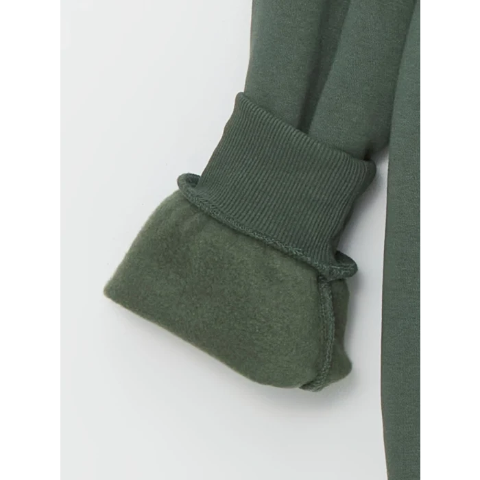 XSIDE Yeşil Bisiklet Yaka Baskılı Erkek Kalın Sweatshirt