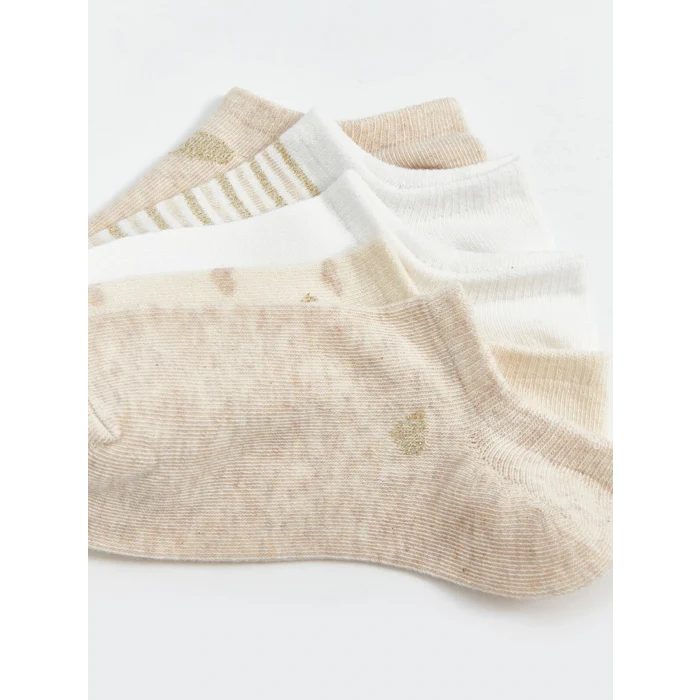 LCW DREAM Bej Desenli Kadın Patik Çorap 5li