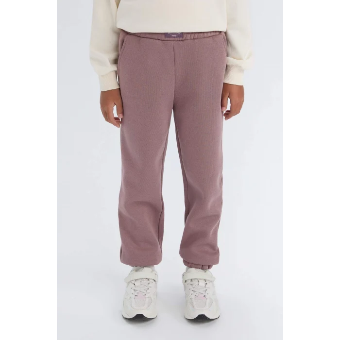 Defacto D3845A8BR498 Bordo Kız Çocuk Standart Fit Beli Paçası Lastikli Cepli Jogger Eşofman Altı