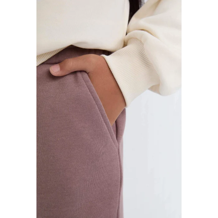 Defacto D3845A8BR498 Bordo Kız Çocuk Standart Fit Beli Paçası Lastikli Cepli Jogger Eşofman Altı