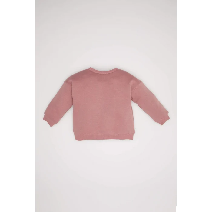 Defacto D5403 Pembe Kız Bebek Baskılı Sweatshirt