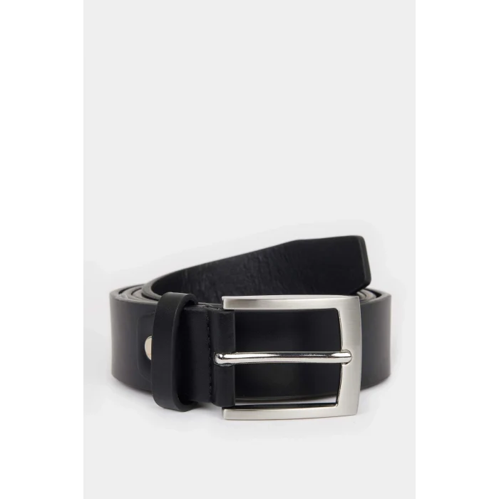 Defacto D3285 Siyah Erkek Suni Deri Jean Kemeri