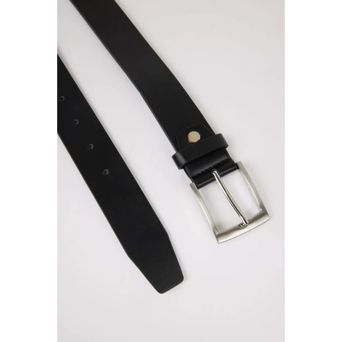 Defacto D3285 Siyah Erkek Suni Deri Jean Kemeri