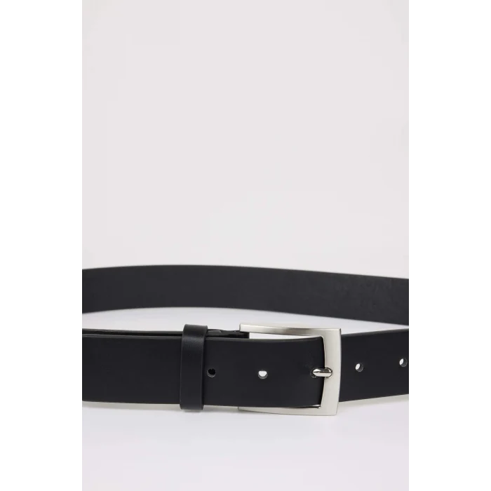 Defacto D3285 Siyah Erkek Suni Deri Jean Kemeri