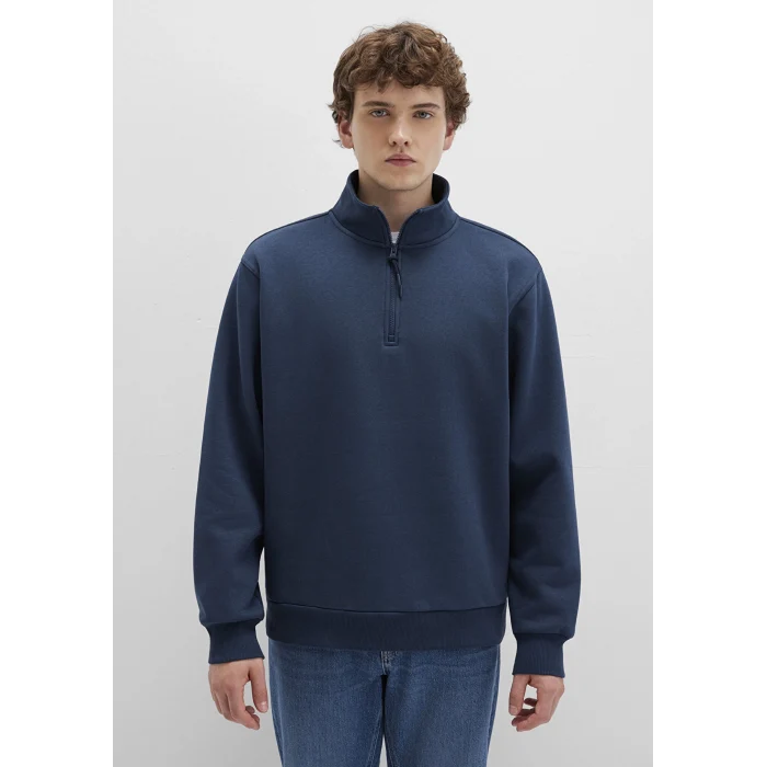 Mavi 0S10278-70490 Yarı Fermuarlı Lacivert Basic Sweatshirt