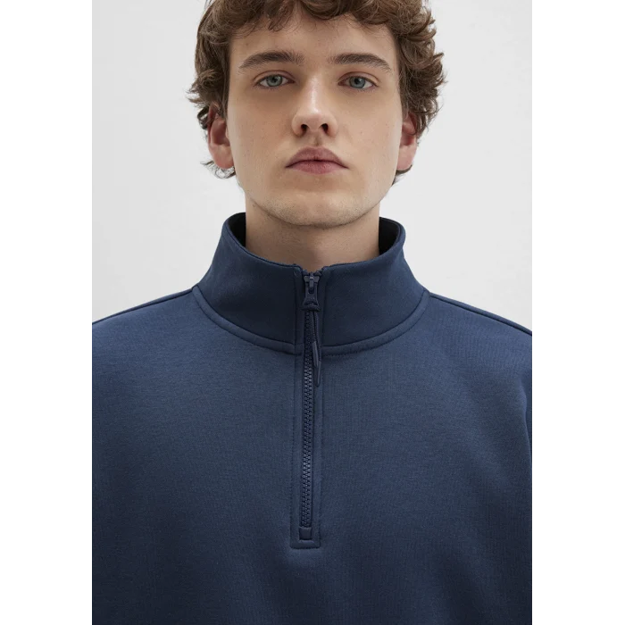 Mavi 0S10278-70490 Yarı Fermuarlı Lacivert Basic Sweatshirt